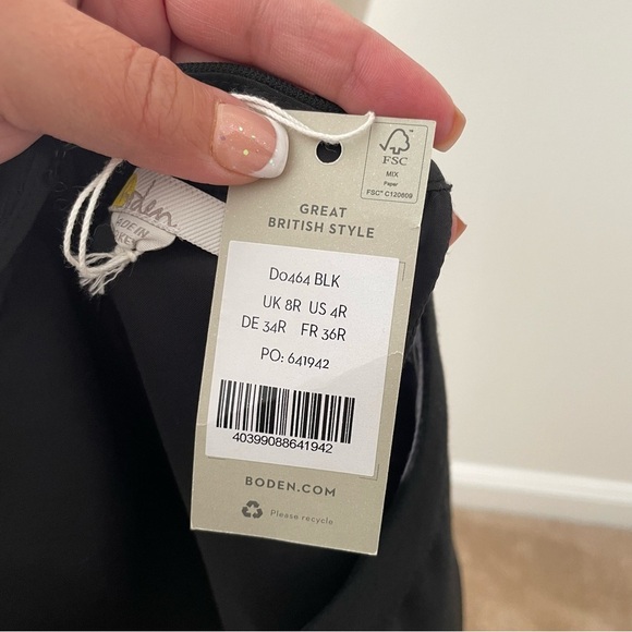 Boden Mini Shift Dress Women Size 4 Regular Black Above the Knee NWT - Picture 10 of 16